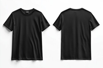 Fototapeta premium Black Tshirt Mockup Front and Back Isolated created with Generative AI