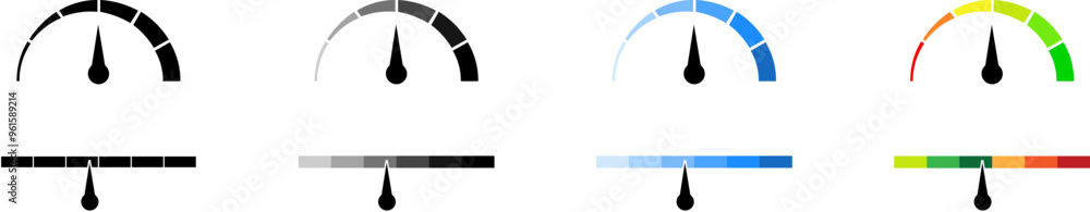 Poster indicator icons. vector isolated speedometer signs. indicator level. level gauge. stock vector. eps 