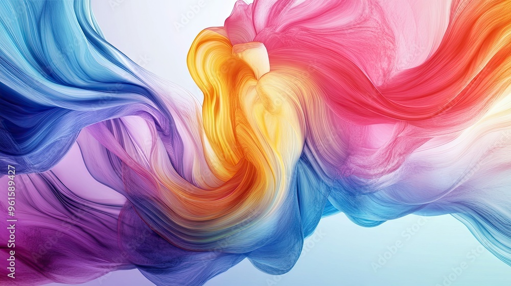 Poster Dynamic and vibrant abstract background with flowing colors, creating an engaging and visually appealing template for various design needs.