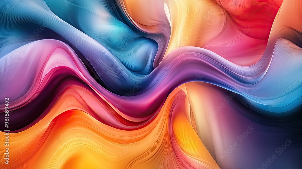 Poster dynamic effect with a moving colorful abstract background, featuring swirling hues and gradients for