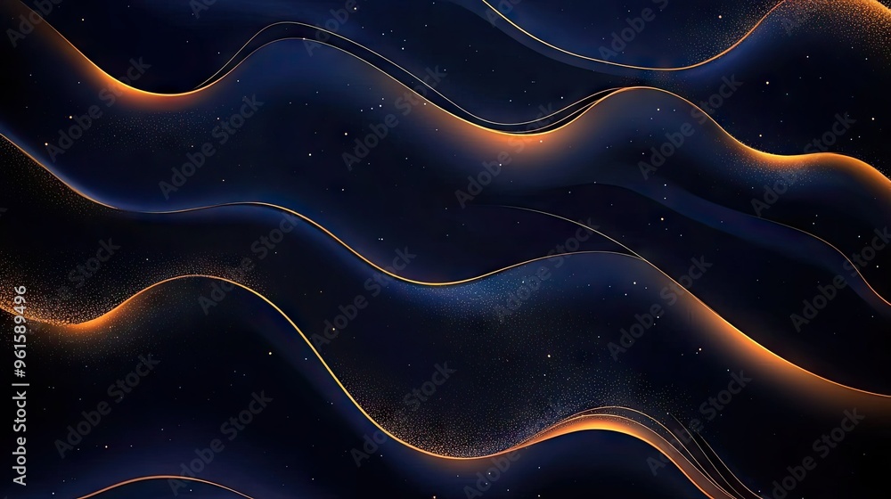 Poster dynamic luxury vector background with graceful wavy lines and a shimmering effect, ideal for high-en