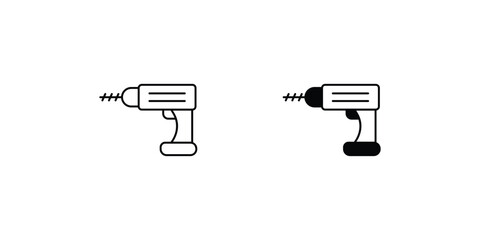 drill set icon with white background vector stock illustration