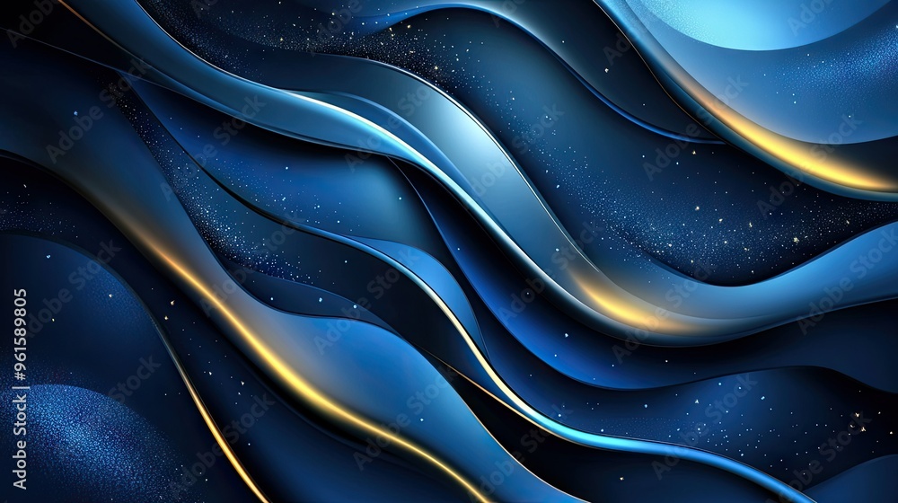 Poster dynamic vector luxury background with smooth wavy lines and a shimmering effect, creating an opulent