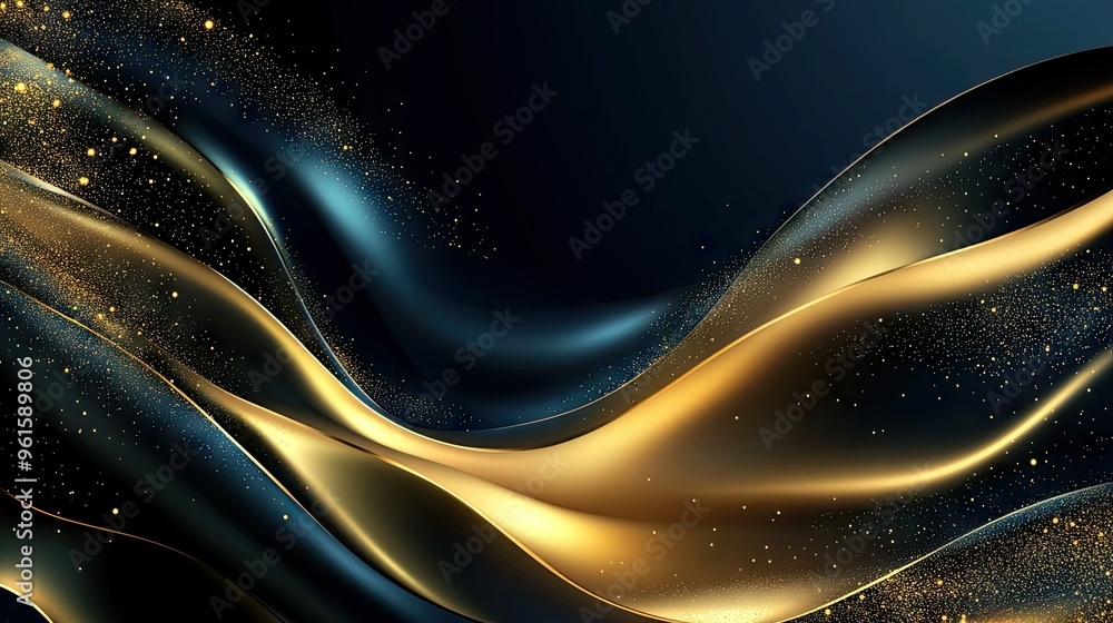 Poster dynamic vector luxury background with smooth wavy lines and a shimmering effect, creating an opulent