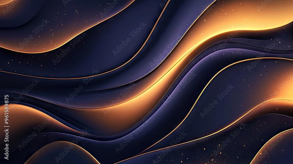 Poster dynamic vector luxury background with smooth wavy lines and a shimmering effect, creating an opulent