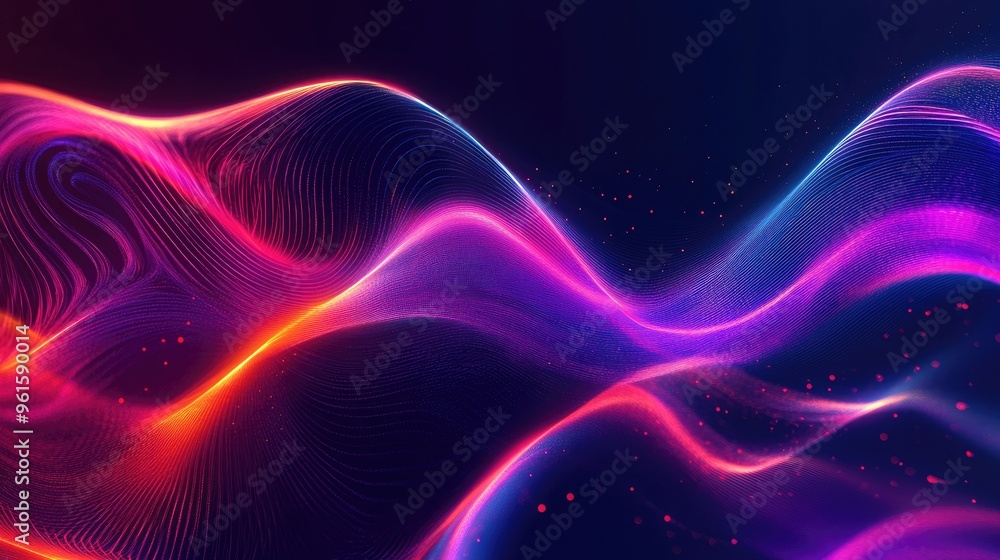 Poster dynamic wave background with sleek gradients and energetic lines, offering a modern and visually com