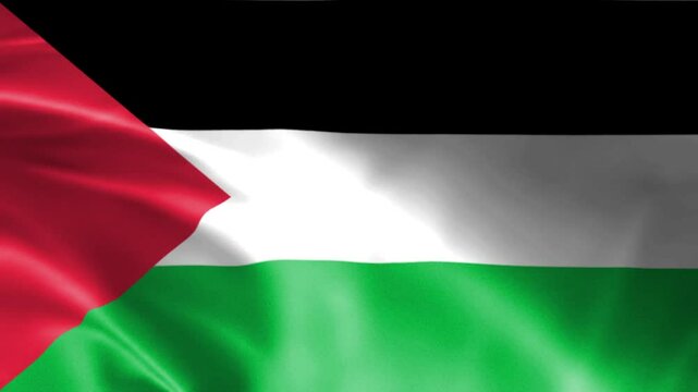Palestine flag seamless loop animation. 4K VIdeo
