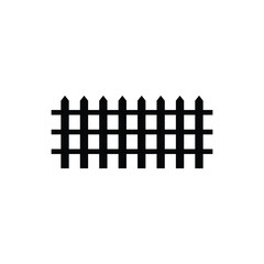 Fence black and white flat vector icon design. Fence symbol design and clip art