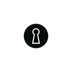 Keyhole black and white flat vector icon design. Keyhole symbol and clip art design