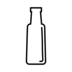Bottle icon. Beverage container outline. Simple vector design. Black and white silhouette.
