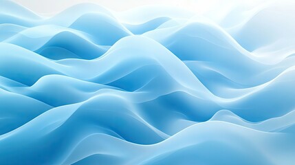 Obraz premium Gentle blue wave patterns on a light gradient background, with subtle highlights and shadows adding depth and dimension.