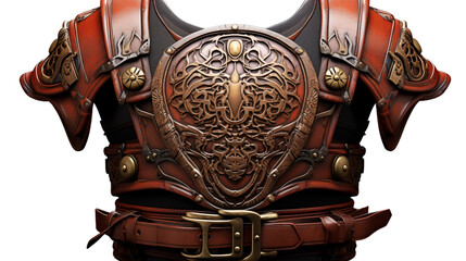 classic medieval chest armor, studio view, isolated on transparent background.