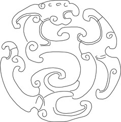 Vector sketch illustration silhouette design drawing decorative floral ornament classic vintage traditional engraving