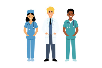 Diverse Medical Team of Doctors and Nurses