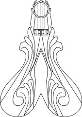 Vector sketch illustration silhouette design drawing decorative floral ornament classic vintage traditional engraving