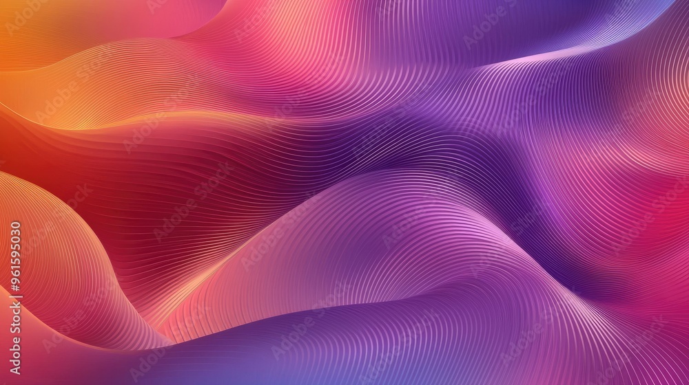 Poster luxurious vector background with fluid wavy lines in a glamorous color gradient, adding depth and el
