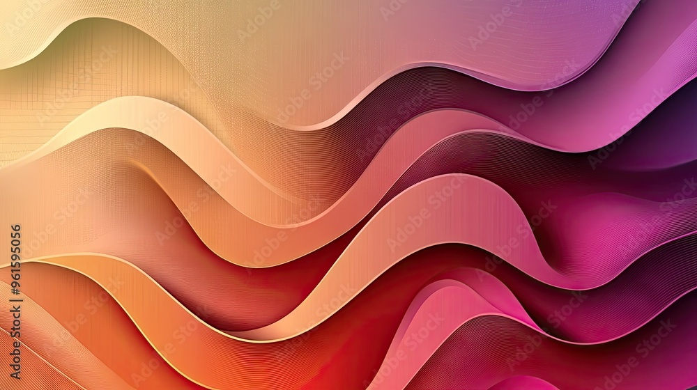 Poster luxurious vector background with fluid wavy lines in a glamorous color gradient, adding depth and el