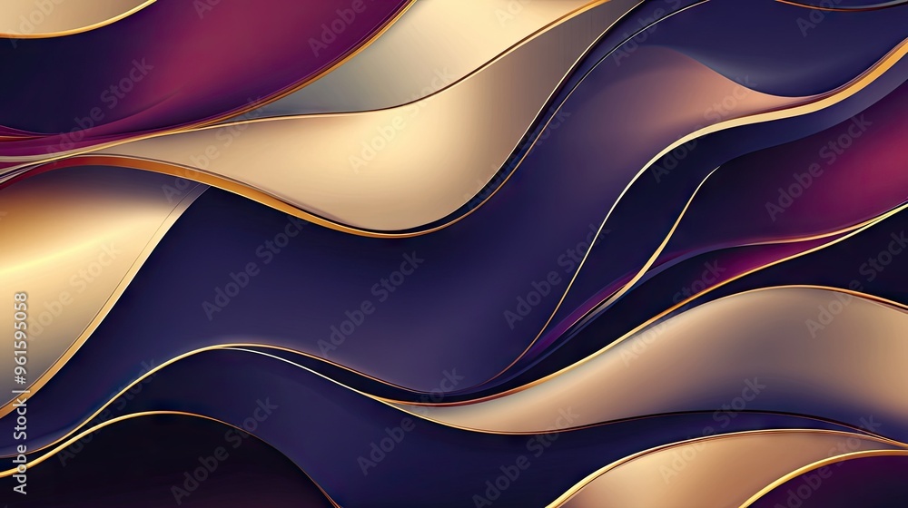 Poster luxury vector background featuring flowing wavy lines in rich colors, adding a touch of opulence and