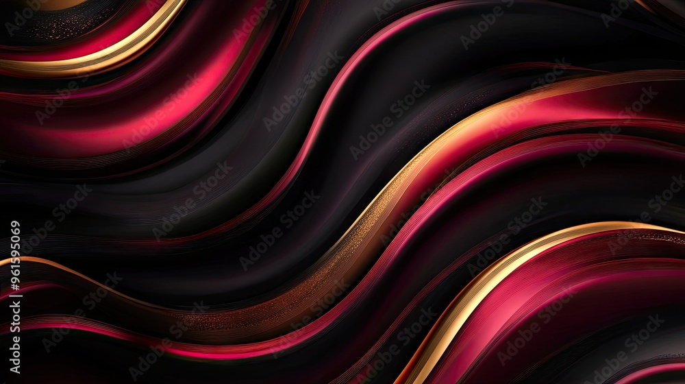 Poster luxury vector background featuring flowing wavy lines in rich colors, adding a touch of opulence and