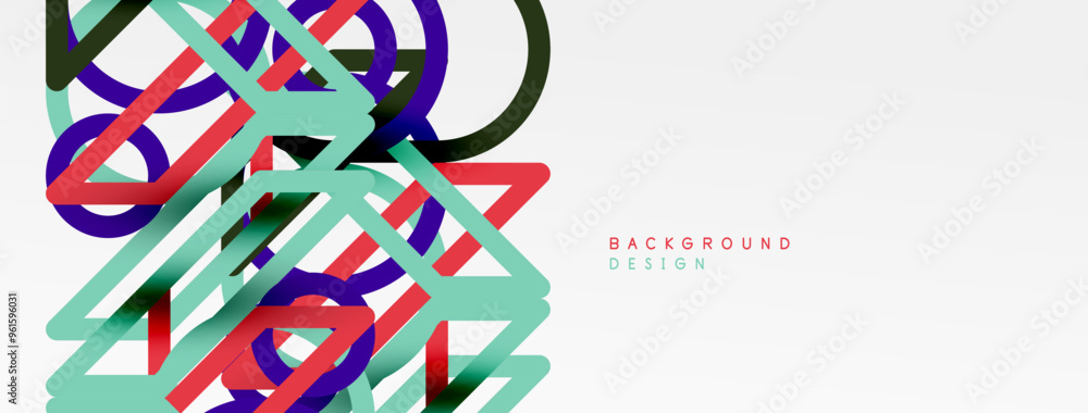 Poster Abstract background - colorful circle lines technology or business digital template