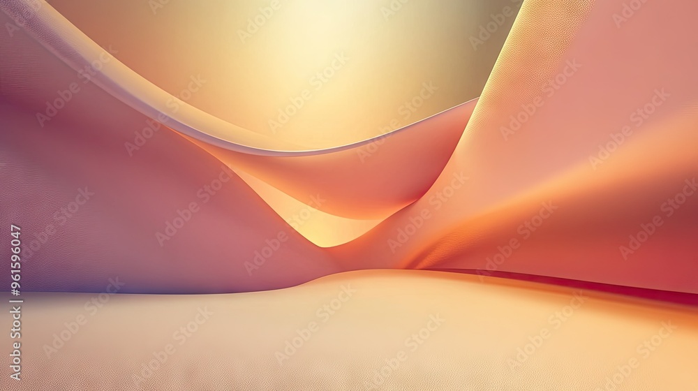 Aufkleber minimalist 3d abstract background with subtle gradients and smooth surfaces, providing a clean and m