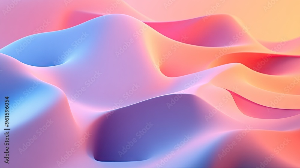 Poster minimalist 3d abstract background with subtle gradients and smooth surfaces, providing a clean and m