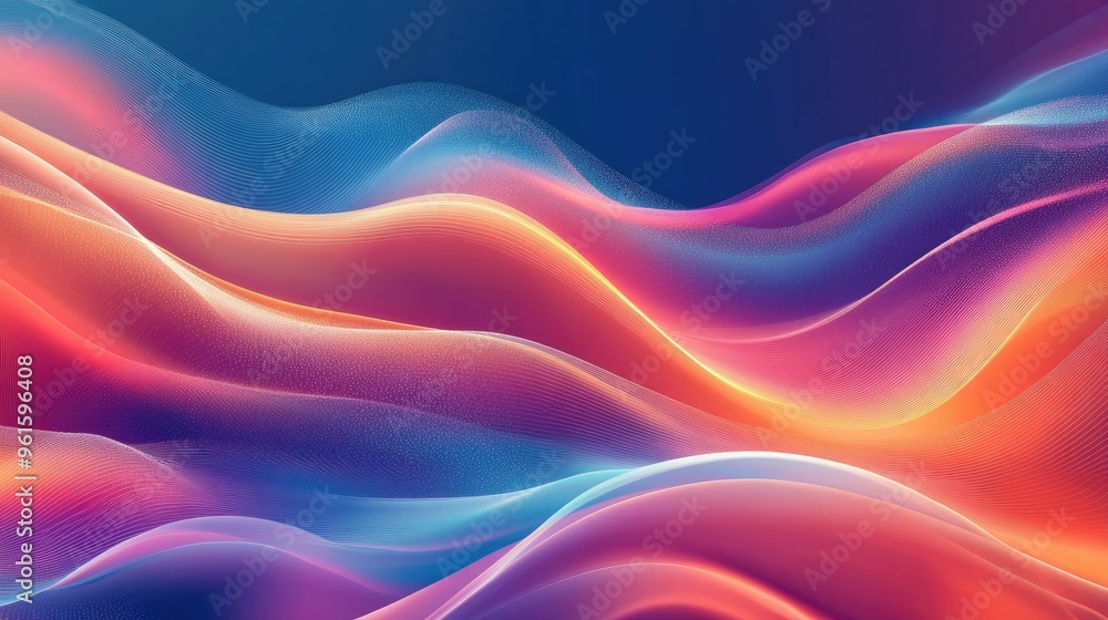 Aufkleber modern dynamic wave background with flowing, vibrant lines and smooth transitions, perfect for conte