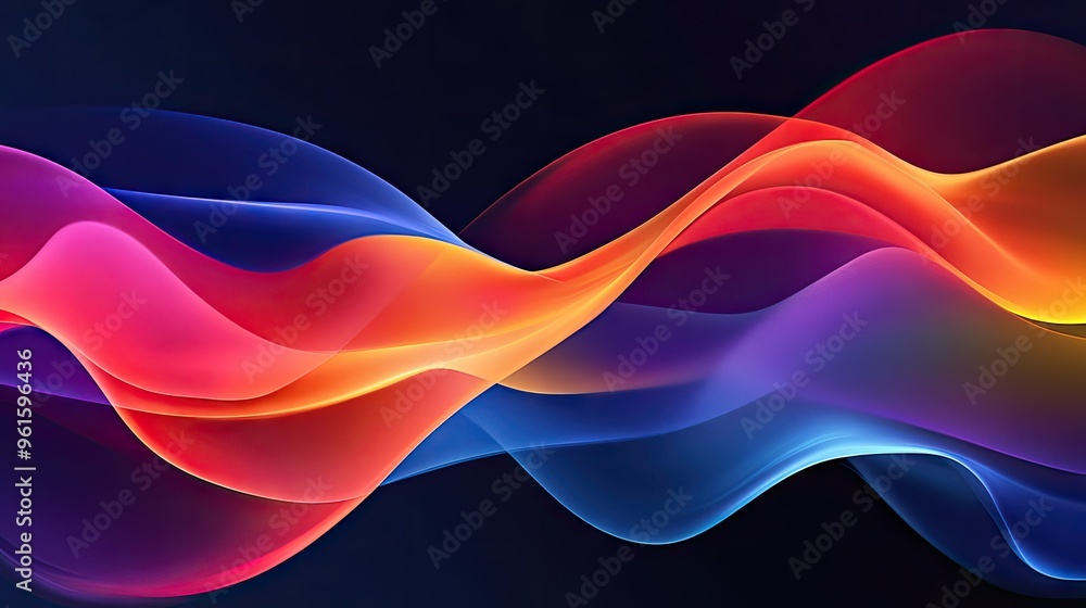 Poster modern dynamic wave design with smooth transitions and vibrant color schemes, perfect for adding a c