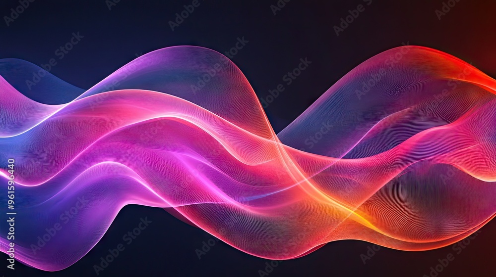 Poster modern dynamic wave background with flowing, vibrant lines and smooth transitions, perfect for conte