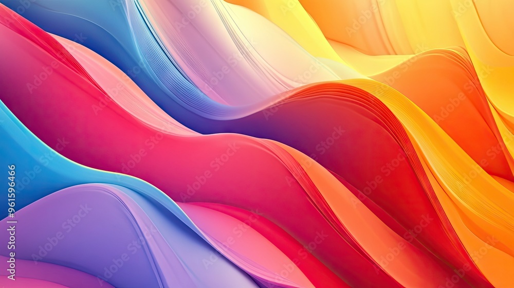 Poster modern dynamic wave design with smooth transitions and vibrant color schemes, perfect for adding a c