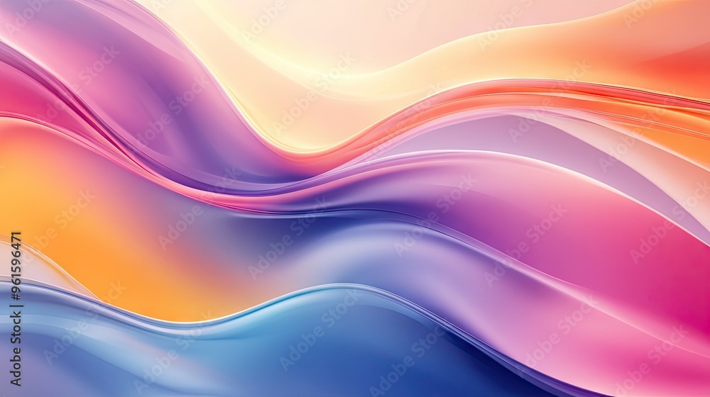 Poster modern dynamic wave design with smooth transitions and vibrant color schemes, perfect for adding a c