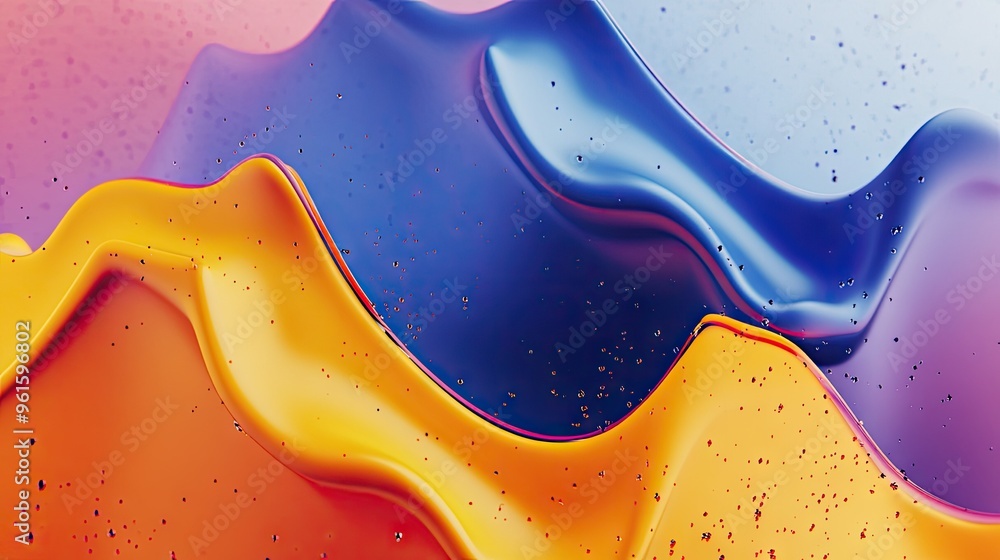 Poster moving, colorful abstract design with dynamic effects and fluid transitions, perfect for use in cont
