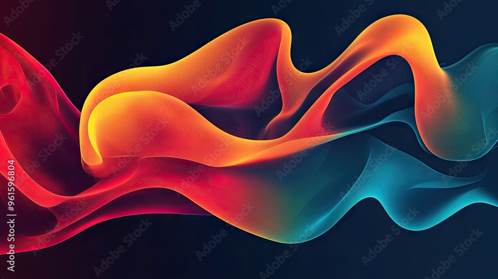 Poster moving, colorful abstract design with dynamic effects and fluid transitions, perfect for use in cont