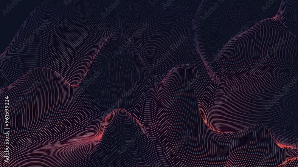 Poster sophisticated vector design with intricate wavy lines in a gradient of luxurious hues, perfect for u