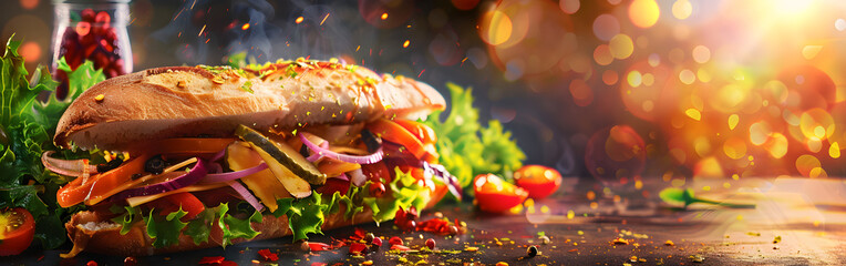 Delicious Burger and Fries Feast with bokeh in the background