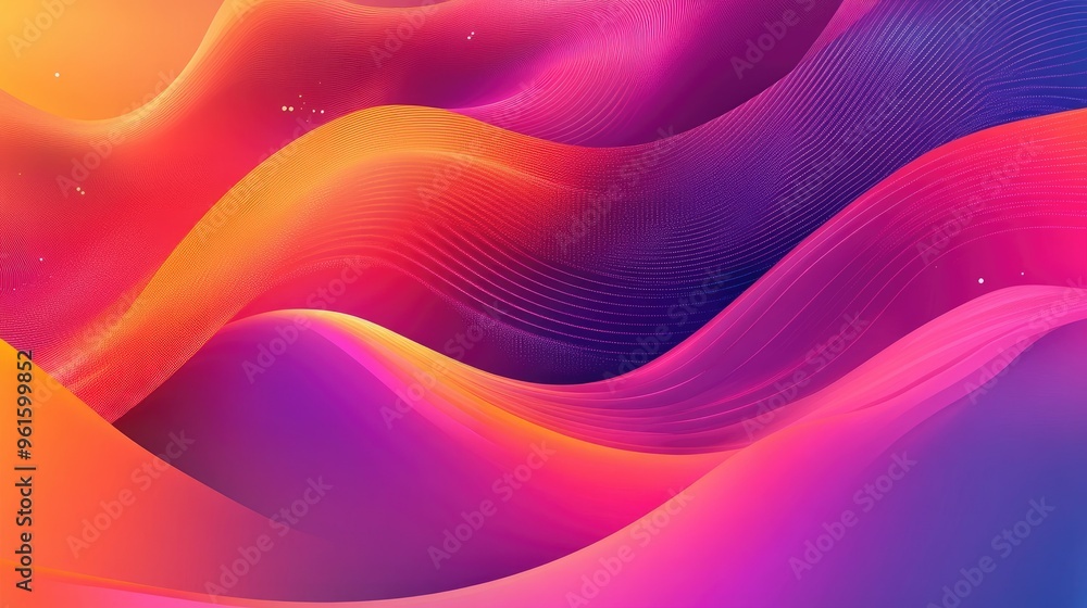 Poster stylish dynamic wave background with colorful gradients and fluid motion, providing a modern and sop