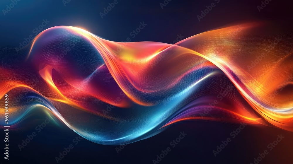 Poster stylish dynamic wave background with colorful gradients and fluid motion, providing a modern and sop