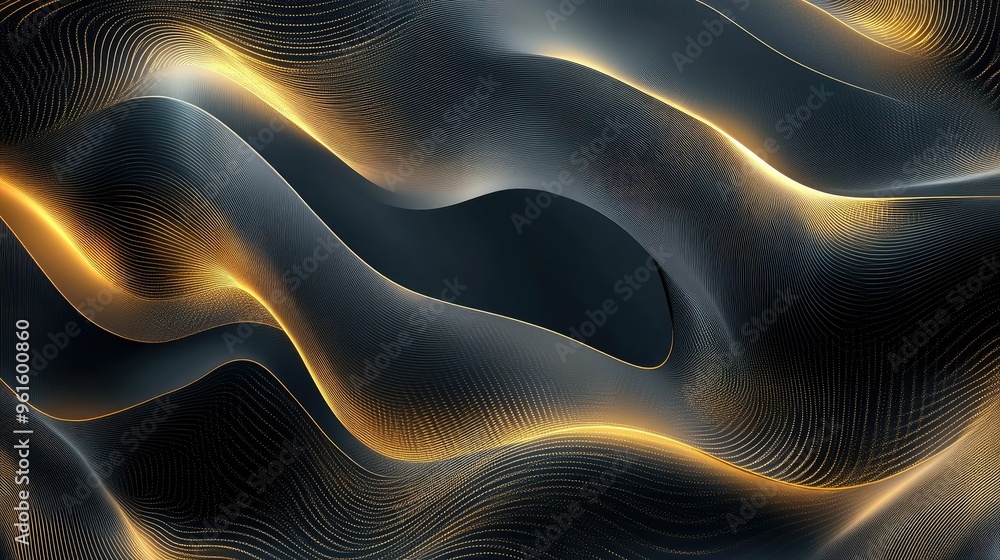Poster vector abstract luxury background with smooth, dynamic wavy lines in a sophisticated color palette, 