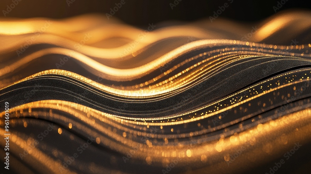 Aufkleber vector design featuring opulent wavy lines with a shimmering effect, perfect for high-end digital ba