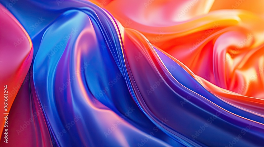 Aufkleber vibrant 3d abstract fluid forms flowing in a continuous loop, with bold colors and gradients creatin