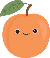 Cute peach with smiling face