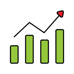 progress color line icon with white background vector stock illustration