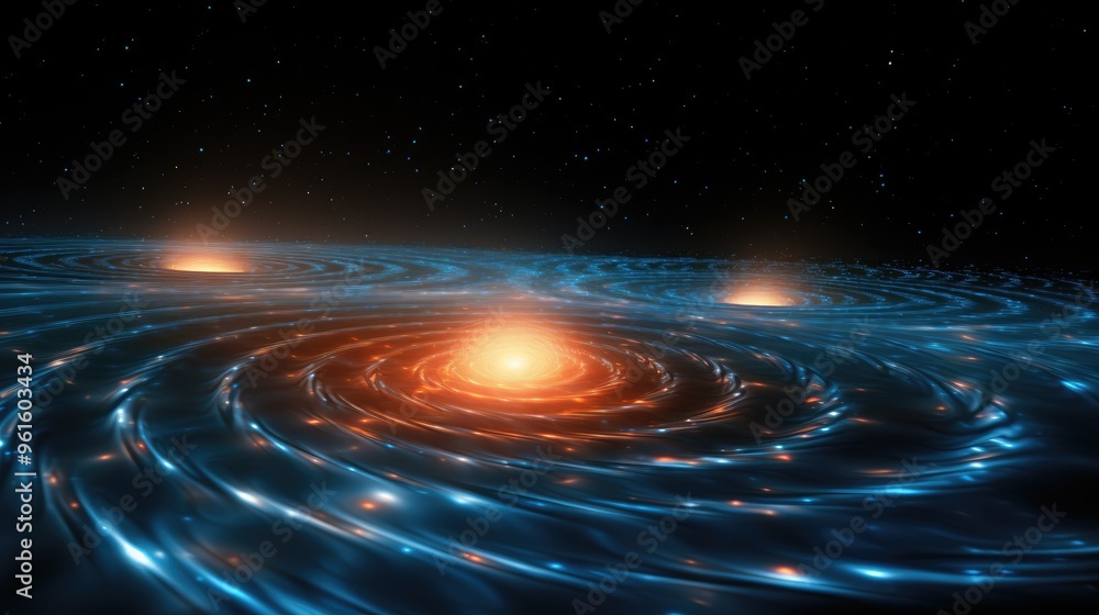 Aufkleber a mesmerizing abstract background featuring swirling blue and orange waves, creating a sense of dept