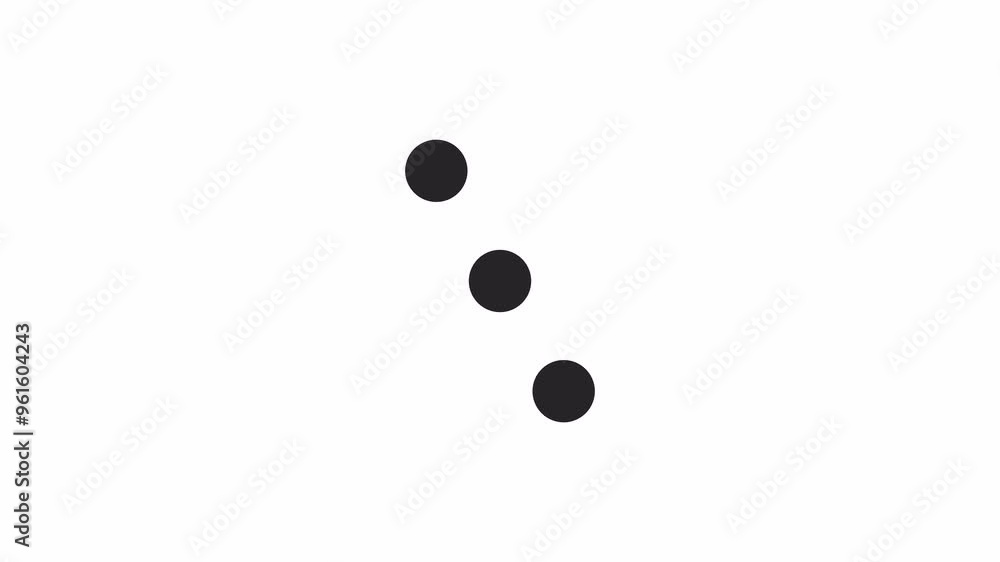 Poster dots rotating over central point loading animation black and white. virtual data upgrade animated el