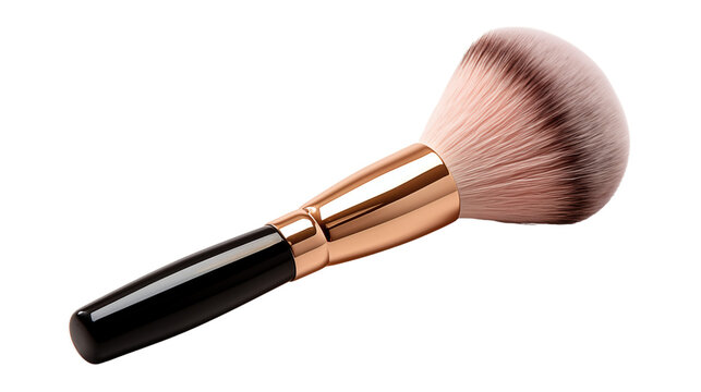 luxury beauty cosmetic makeup brush, studio view, isolated on transparent background.