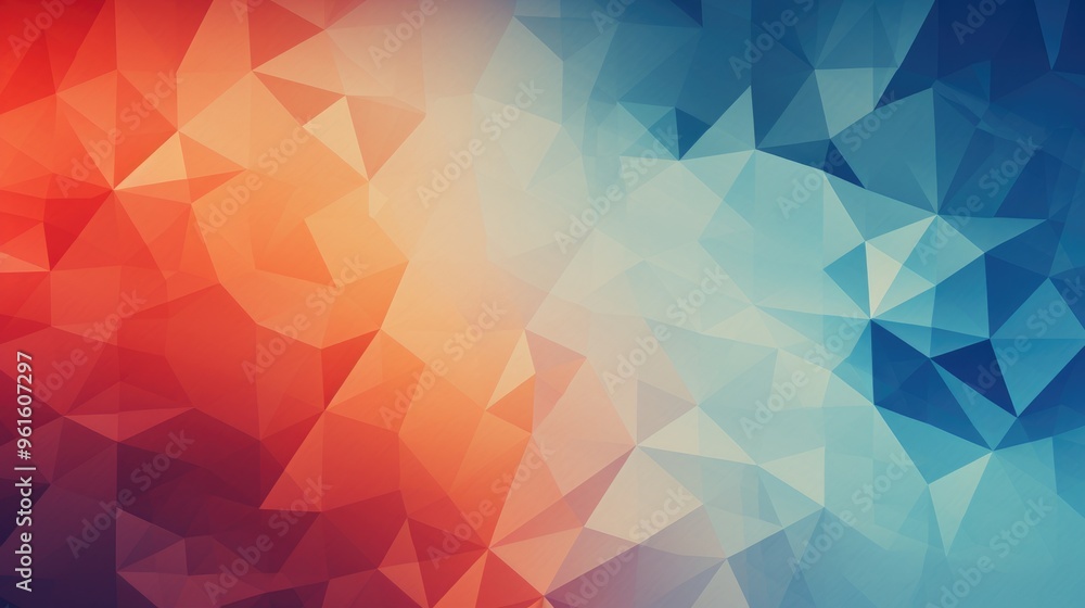 Poster a vibrant abstract background featuring a gradient of red, orange, and blue. the geometric shapes cr