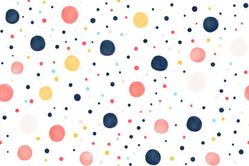 Seamless pattern with colorful dots on a white background