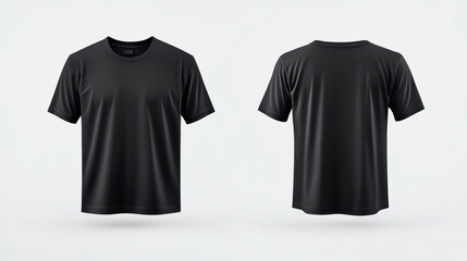 Black cotton raglan T-shirt mockup front and back view