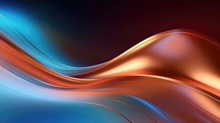 Abstract background with flowing lines and gradients in blue and orange tones. The smooth curves create a dynamic and modern feel.