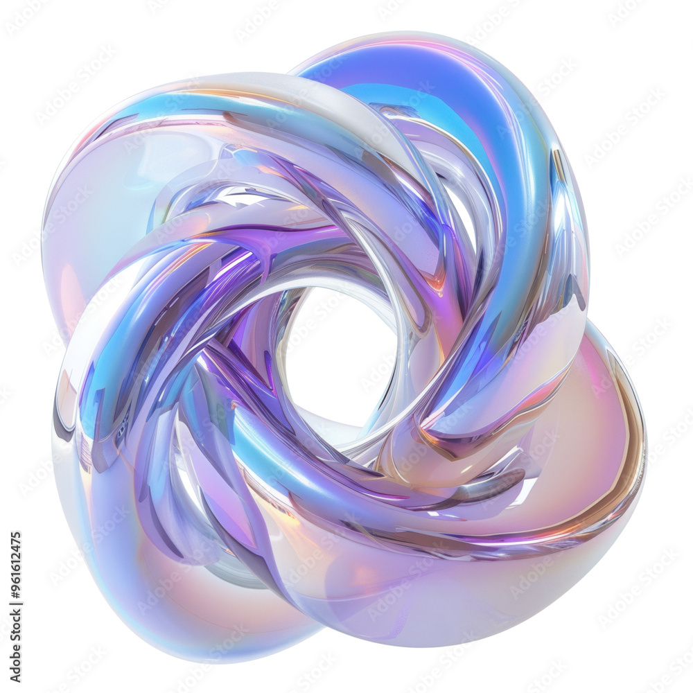 Poster a mesmerizing abstract sculpture with iridescent colors and fluid shapes ideal for modern design and